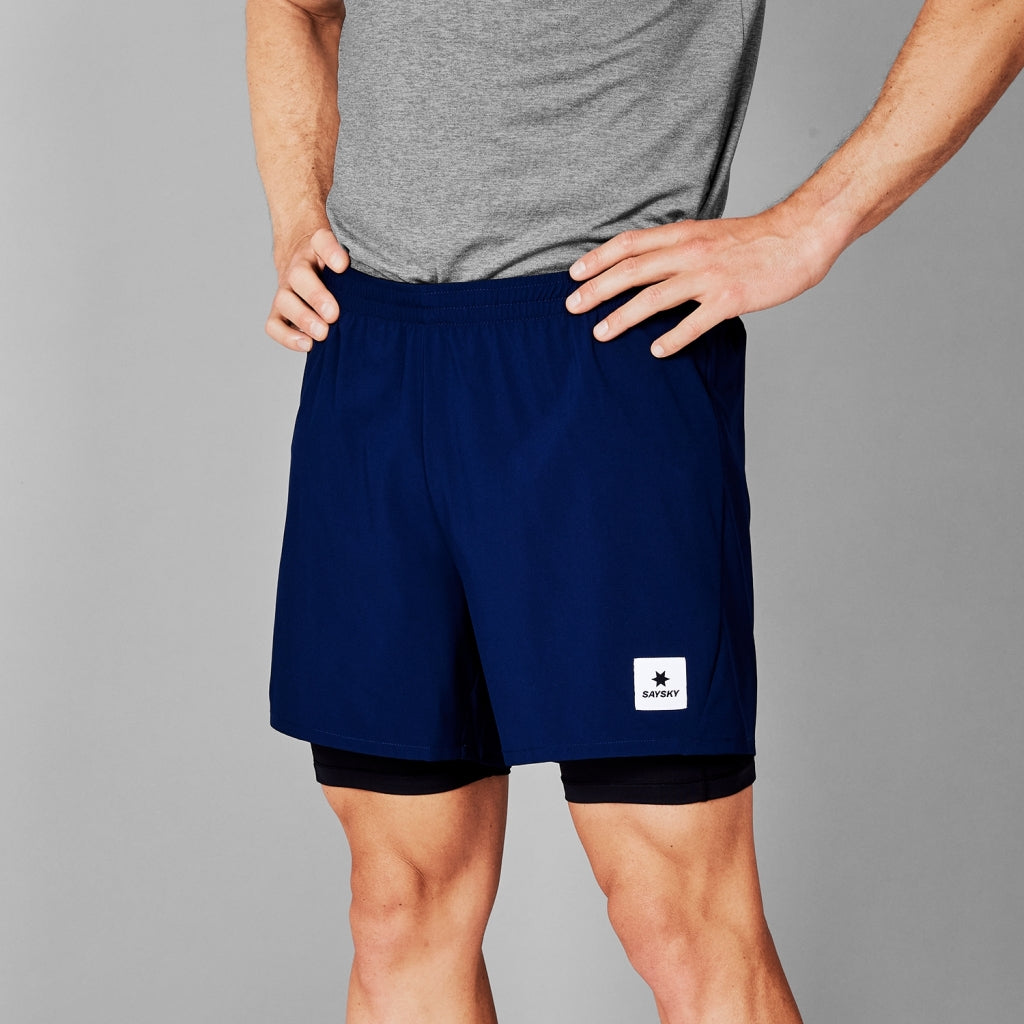 SAYSKY 2 in 1 Pace Shorts 5" Navy