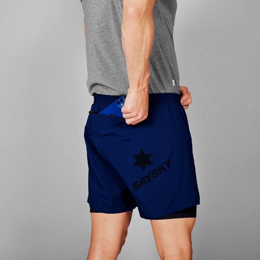 SAYSKY 2 in 1 Pace Shorts 5" Navy