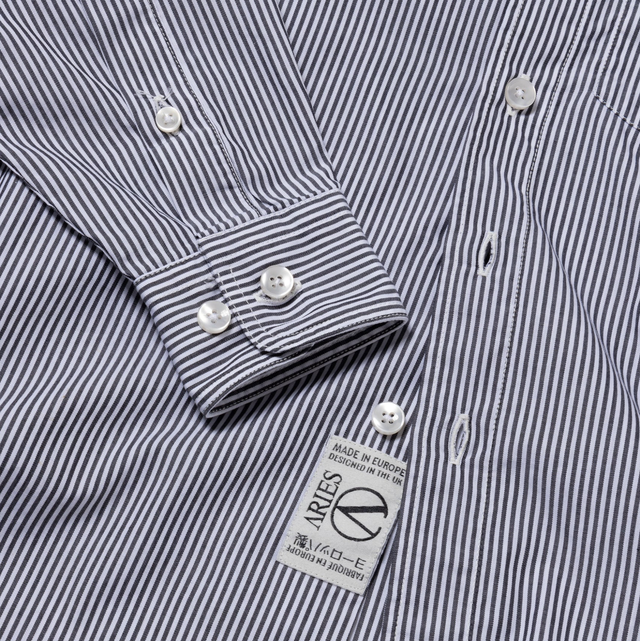 Aries Striped Poplin Shirt Black/White
