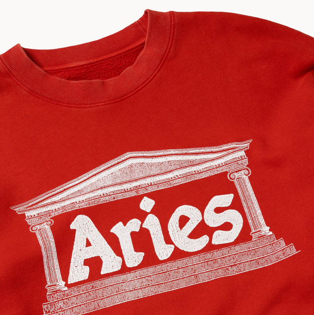 Aries Aged Ancient Column Sweat Red