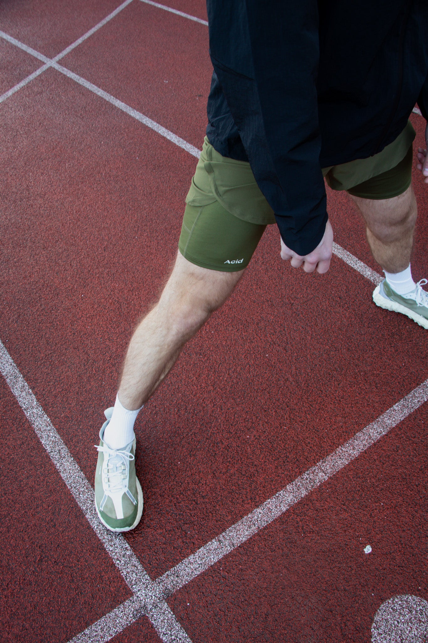 Acid Running 2-in-1 Shorts Dark Olive