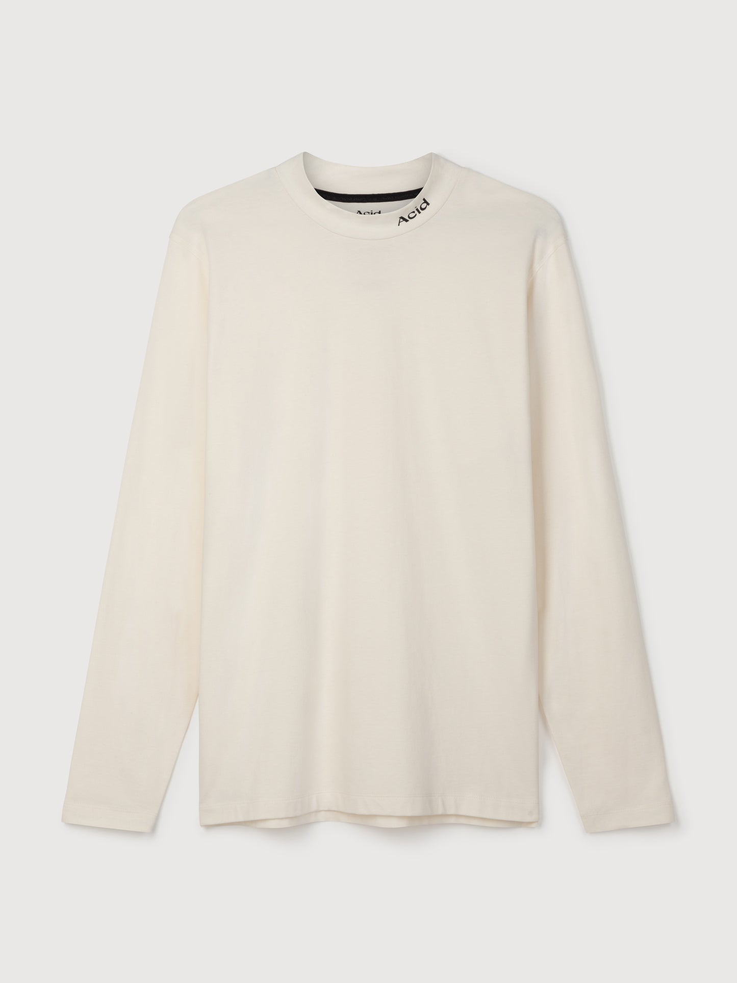 Acid Running Mock Neck Long Sleeve T-shirt Bone White