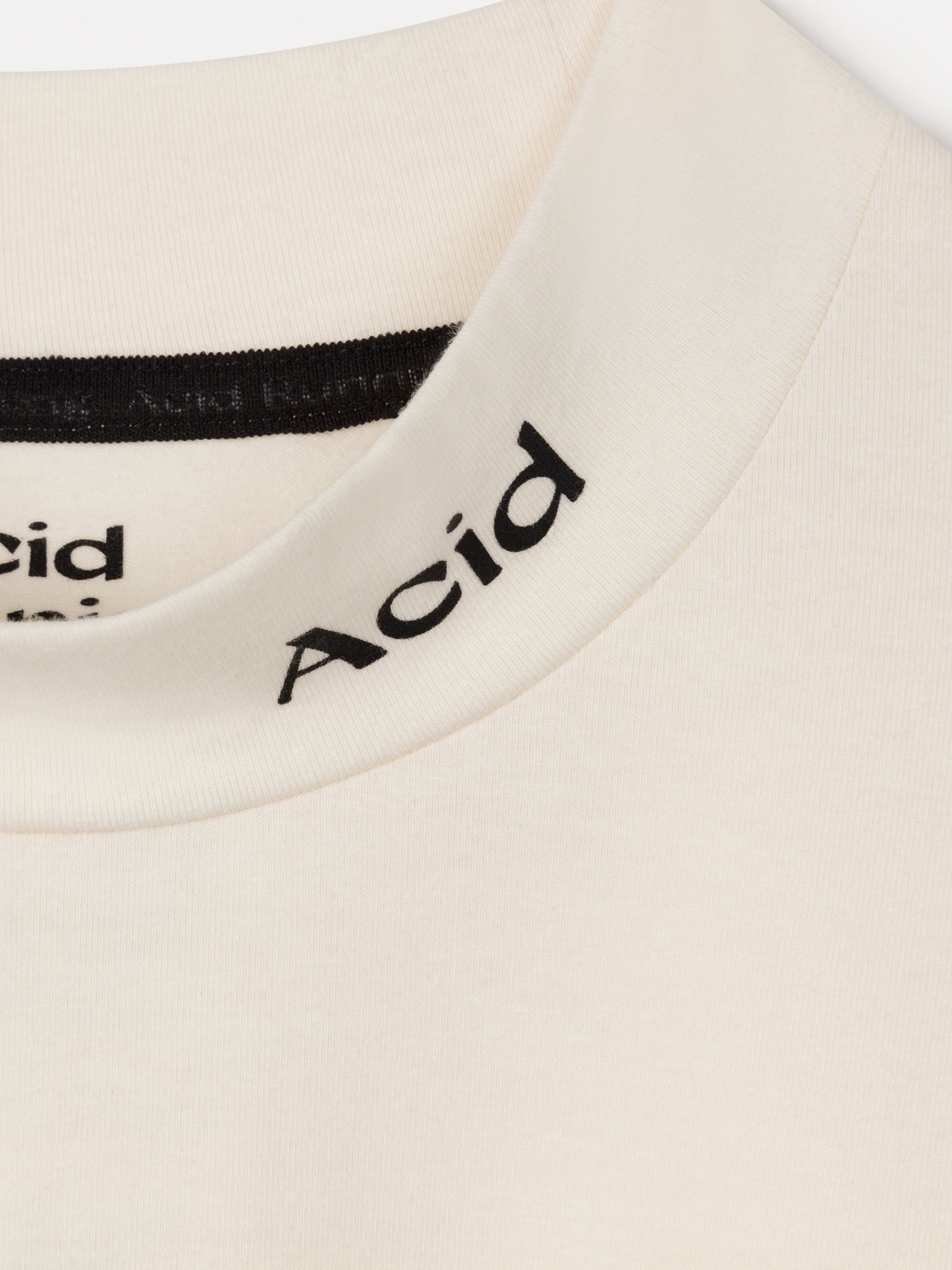 Acid Running Mock Neck Long Sleeve T-shirt Bone White