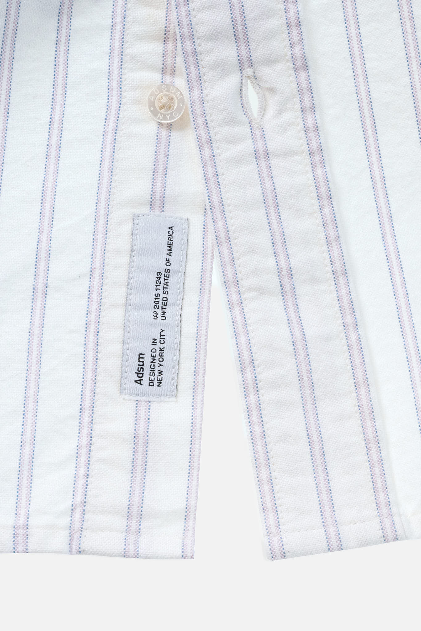 Adsum Premium Oxford Button Down Shirt White/Blue Stripe