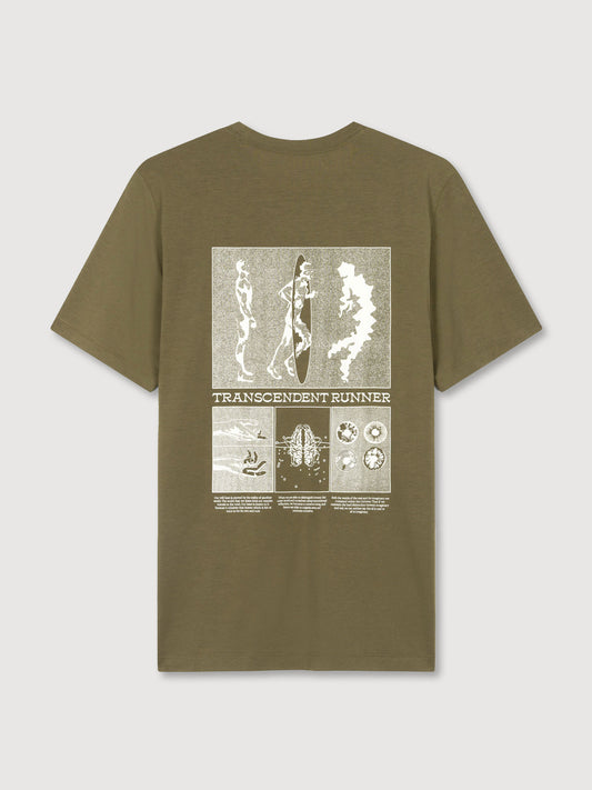 Acid Running Transcendent Runner T-shirt Dark Olive