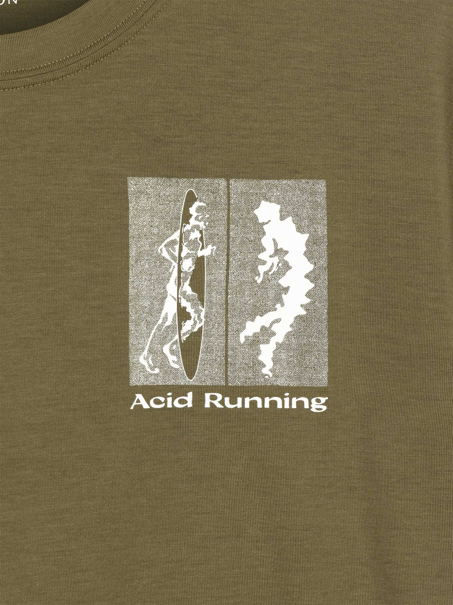 Acid Running Transcendent Runner T-shirt Dark Olive