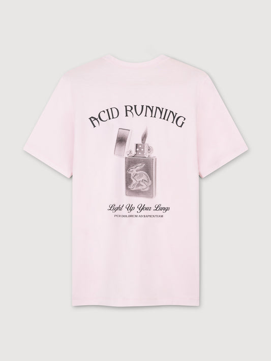 Acid Running Light Up Your Lungs T-shirt Iced Pink
