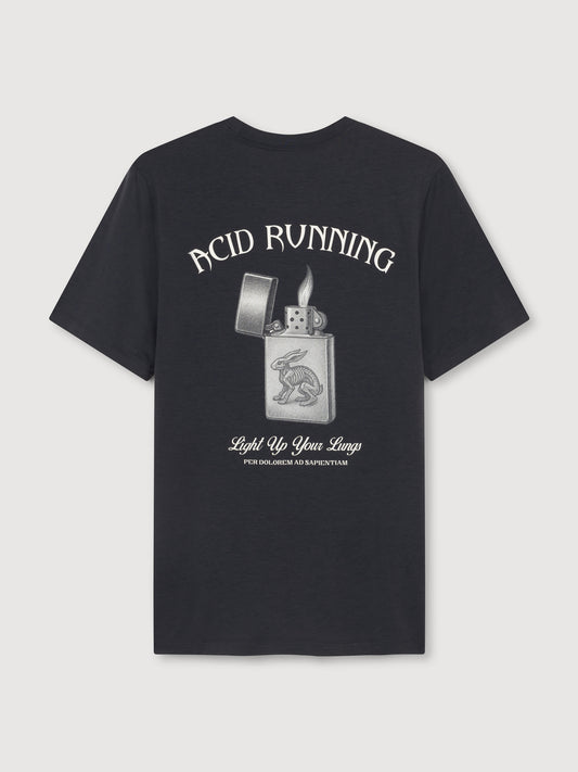 Acid Running Light Up Your Lungs T-shirt Graphite Grey