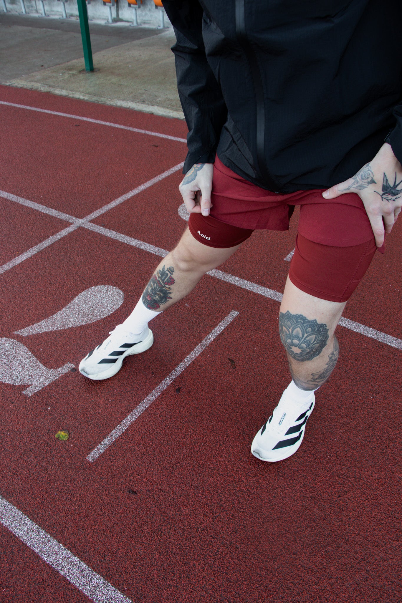 Acid Running 2-in-1 Shorts Fired Red