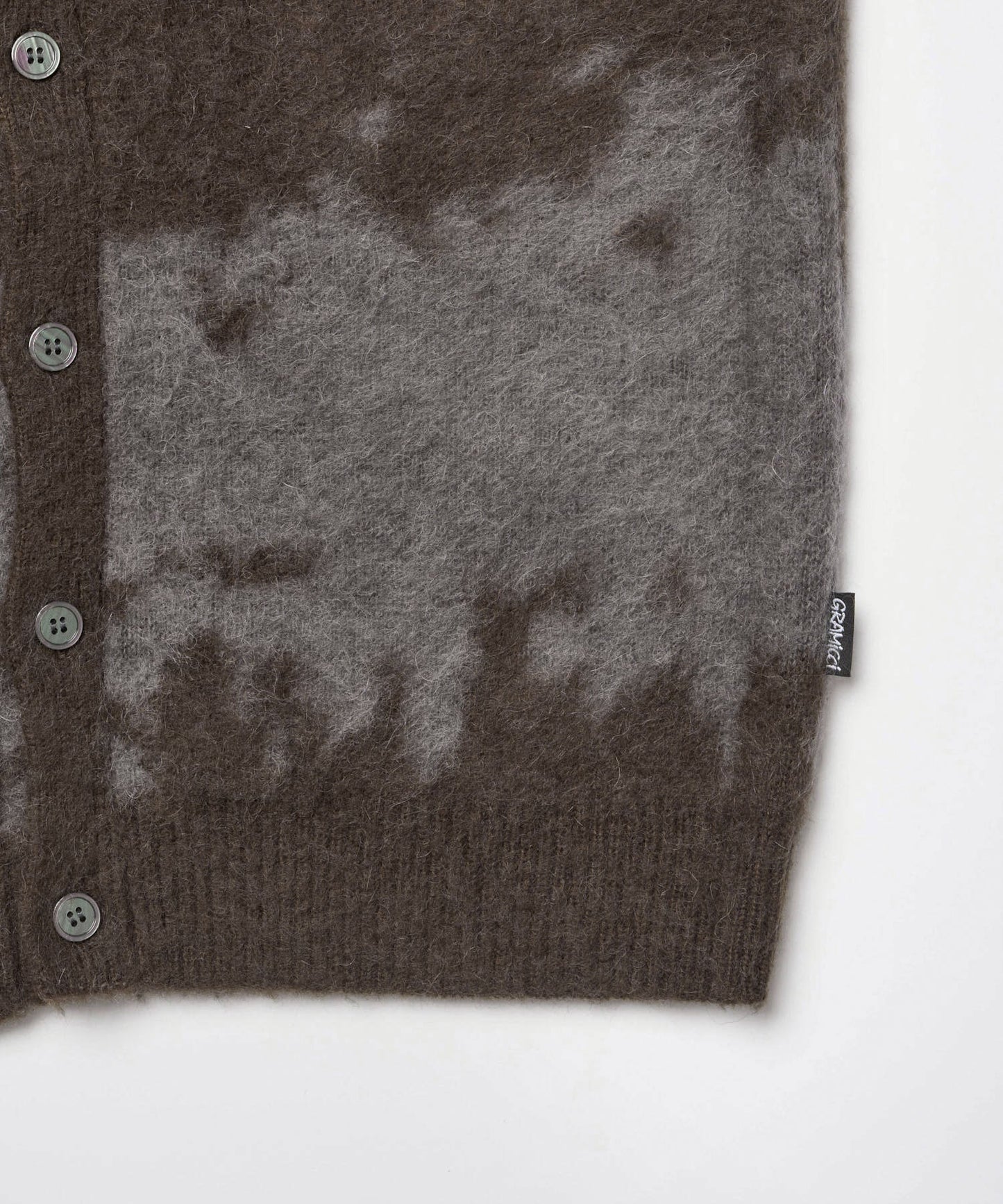 Gramicci Mohair Splatter Cardigan Slate Grey