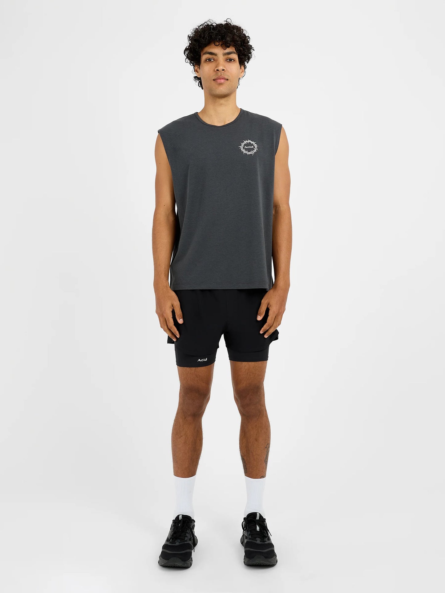Acid Running The Good Fight Tank Graphite Grey