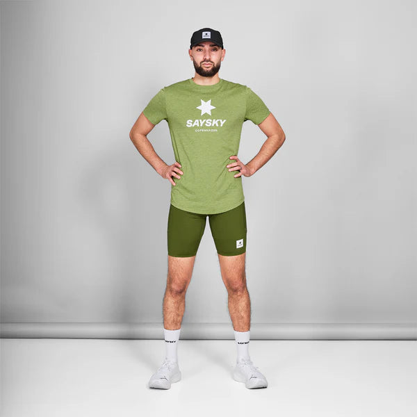 SAYSKY Logo Combat Pro T-shirt Green Melange