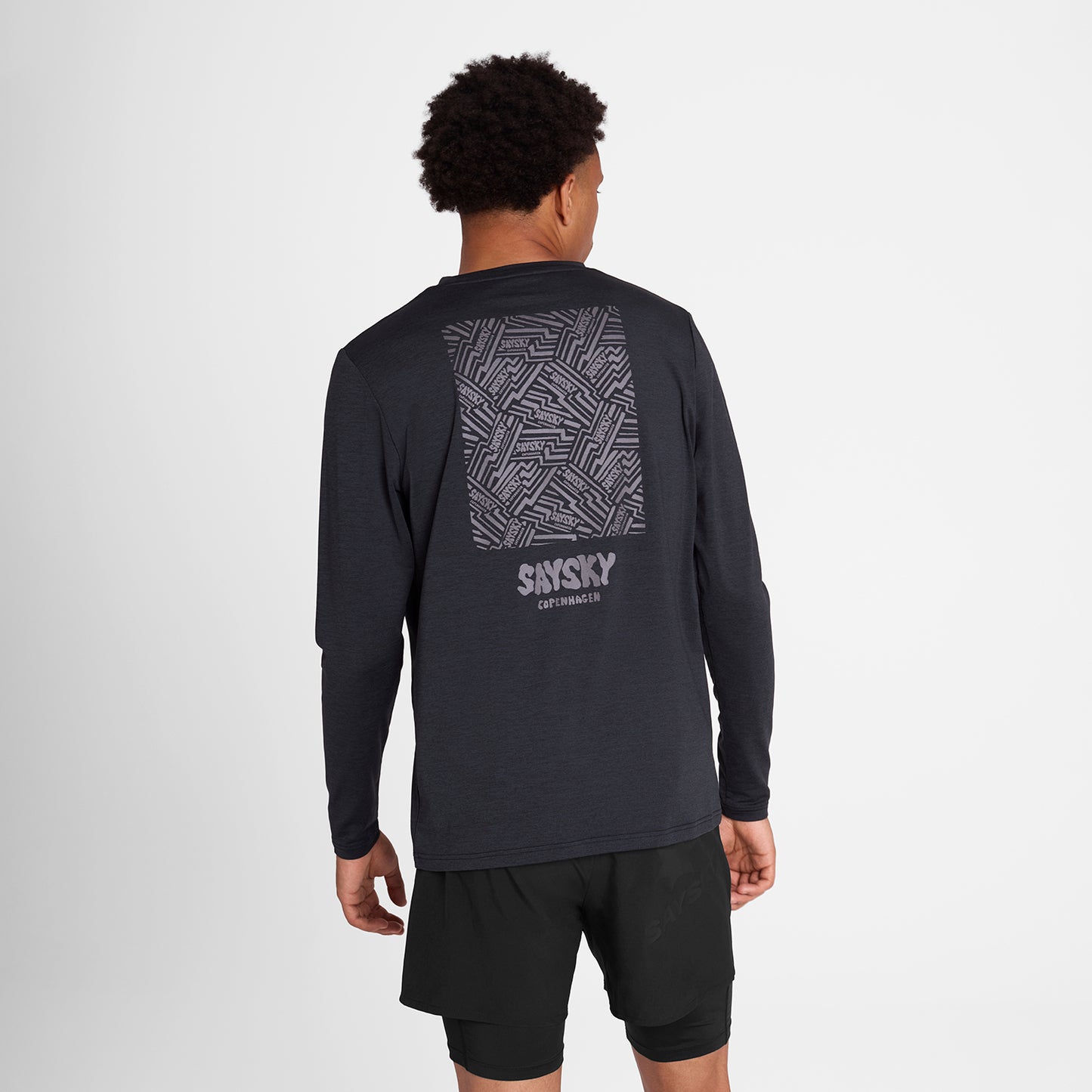 SAYSKY Reflective Logo Pace Long Sleeve T-shirt Black