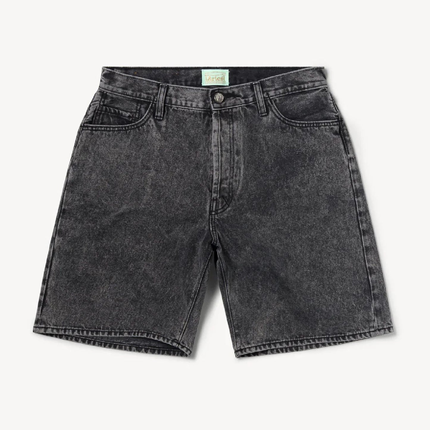 Aries Acid Wash Denim Short Black