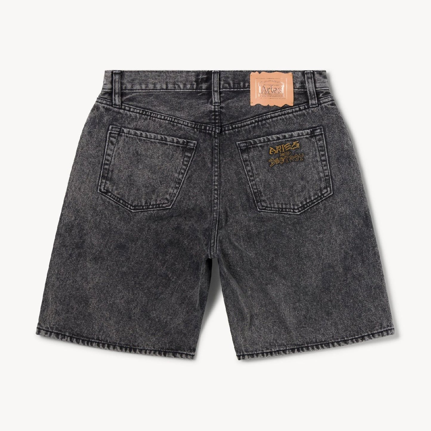 Aries Acid Wash Denim Short Black