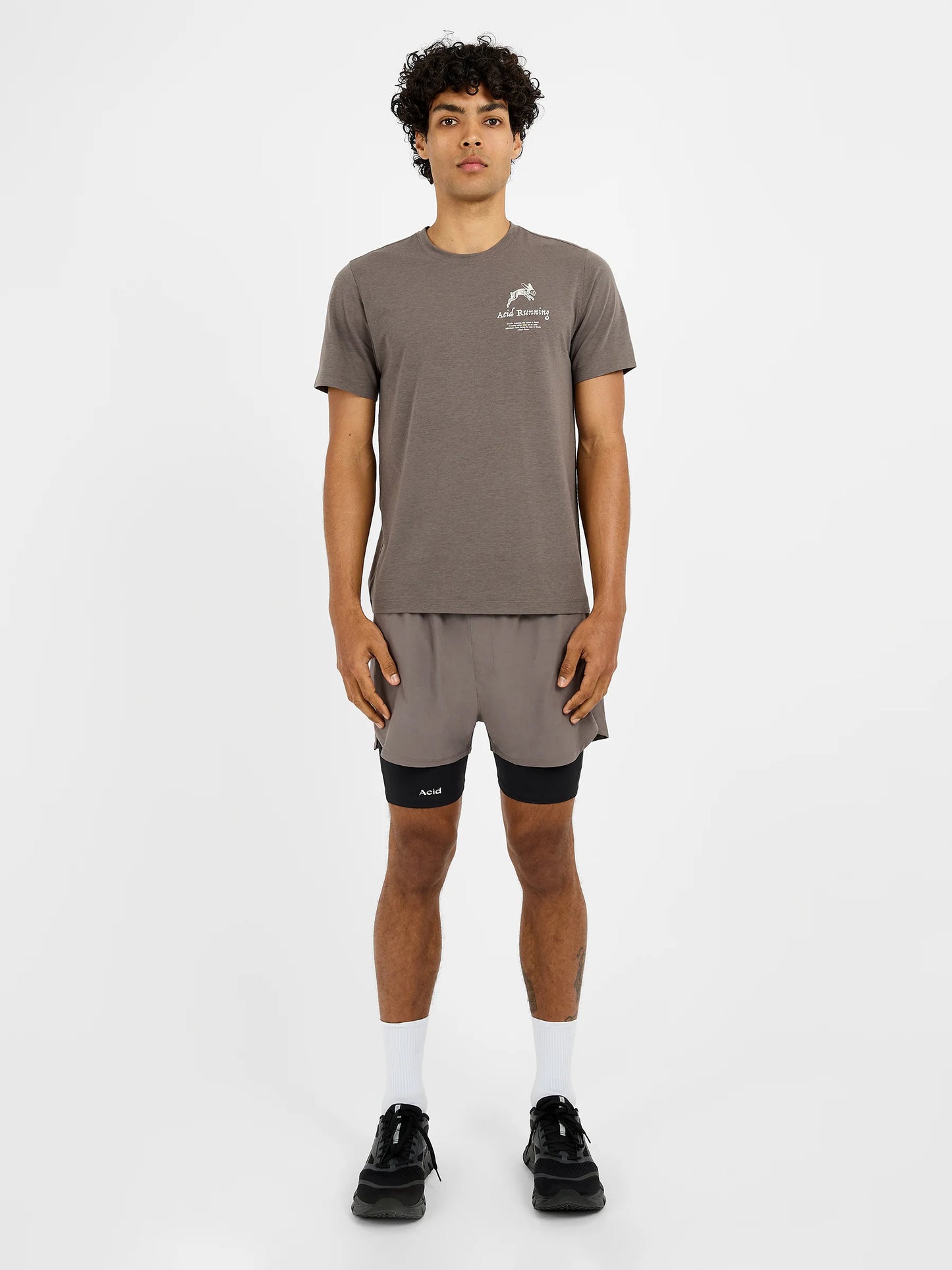 Acid Running A Runner's Dream T-shirt Shadow Taupe