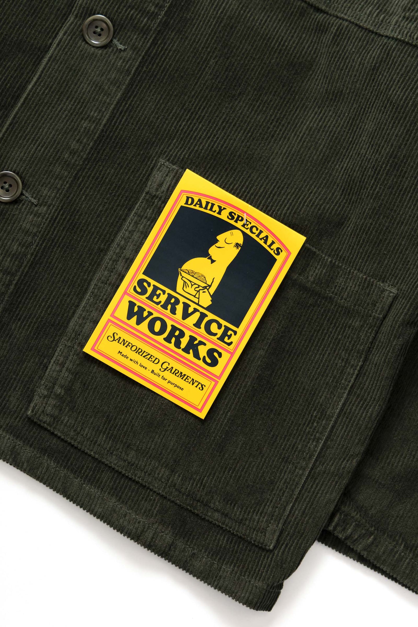 Service Works Corduroy Chore Shirt Coppice Green