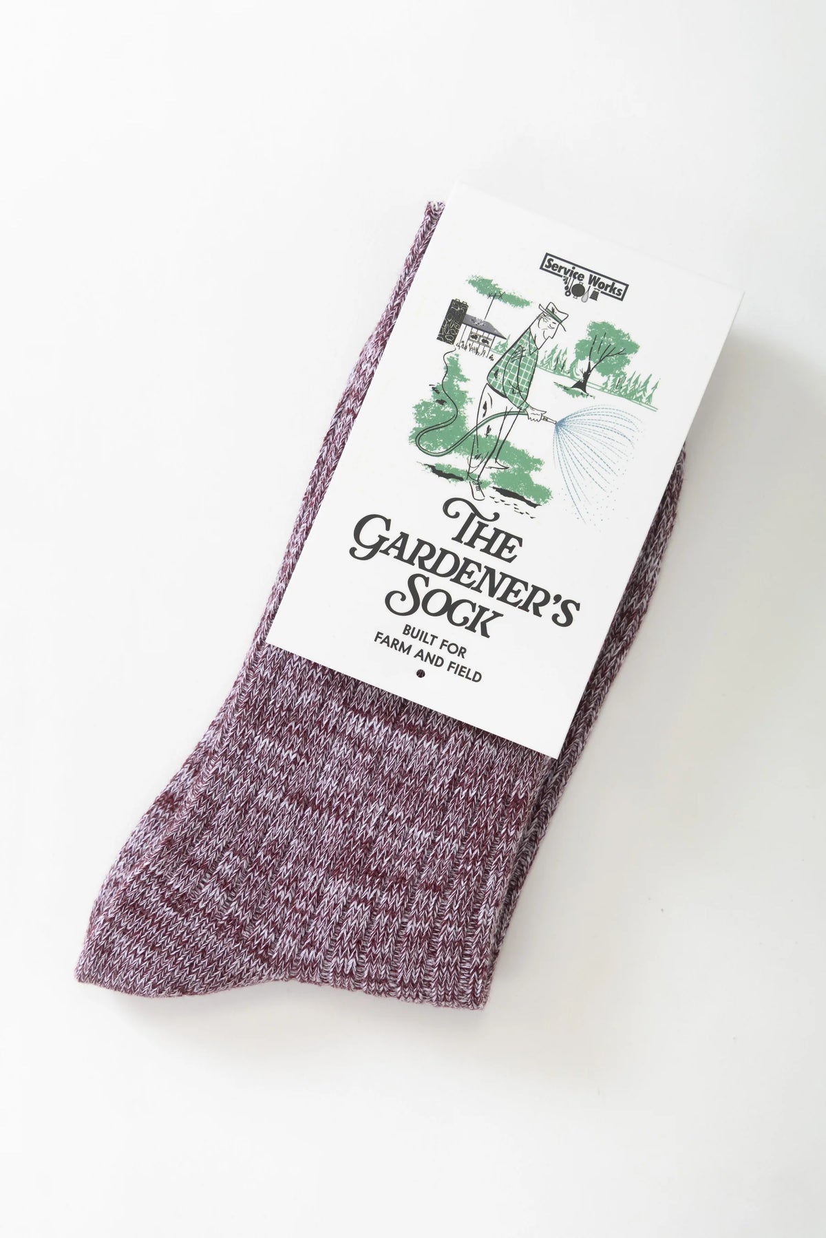 Service Works Gardener's Socks Burgundy Red