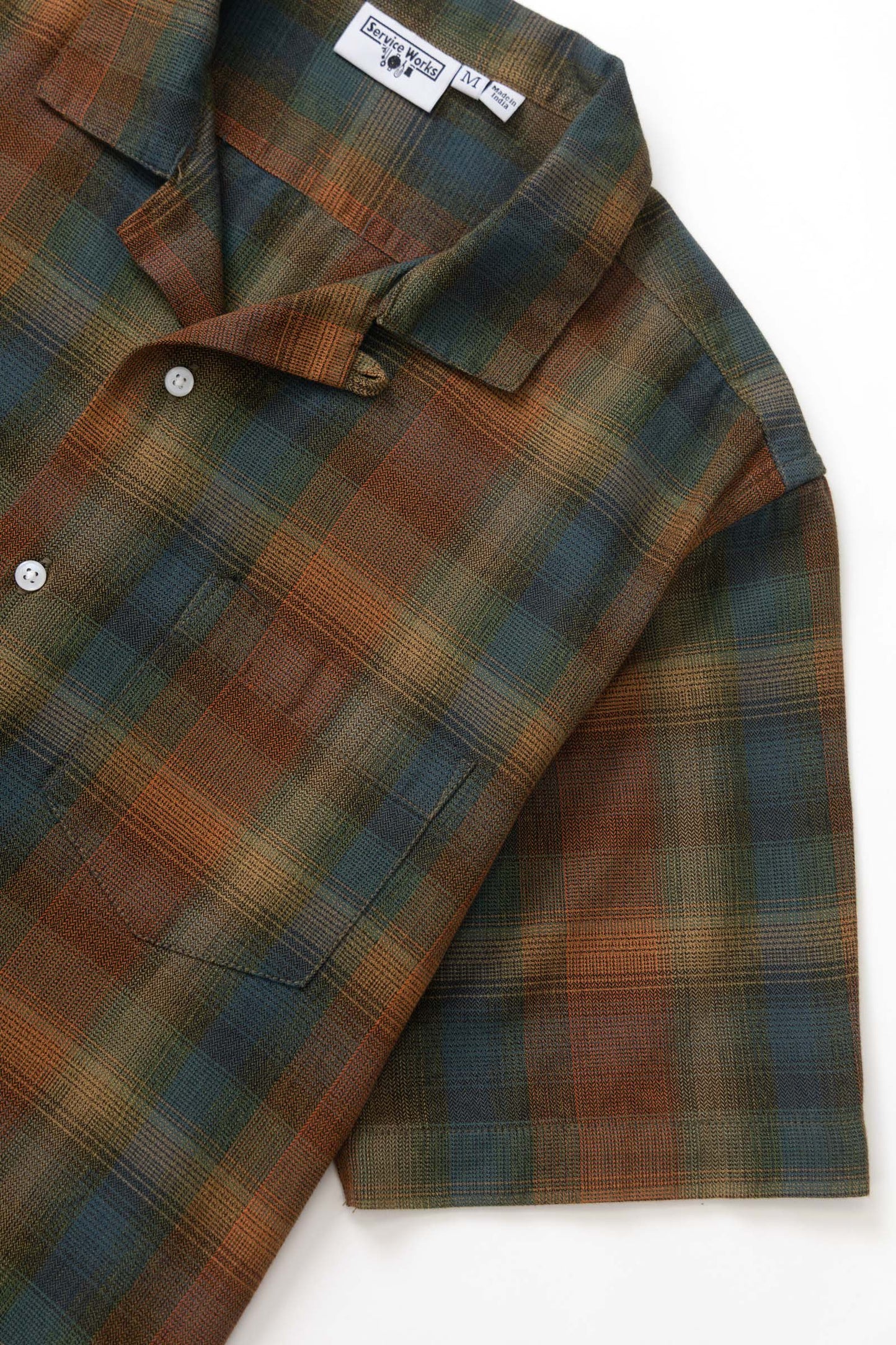 Service Works Plaid Resort Shirt Brown