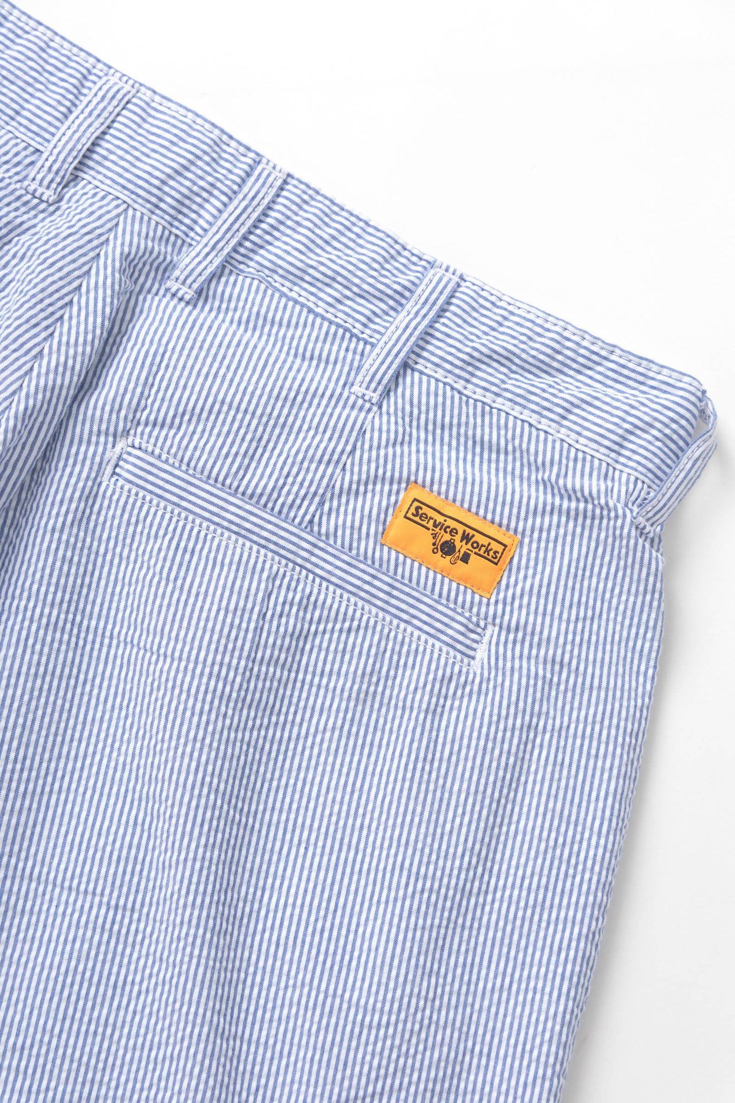 Service Works Seersucker Part Timer Shorts Navy Stripe