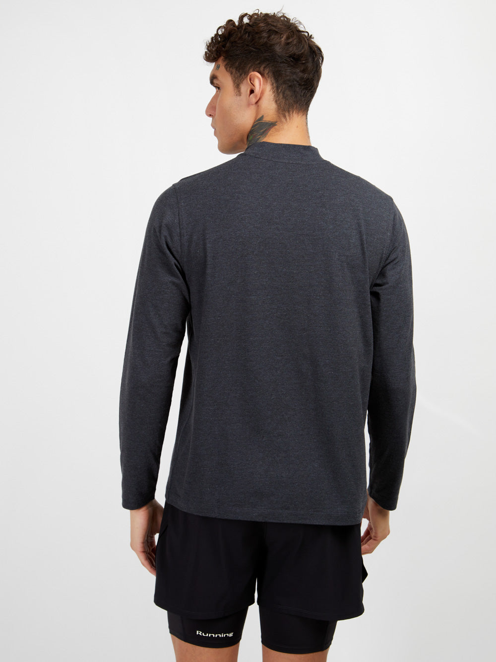 Acid Running Mock Neck Long Sleeve T-shirt Vintage Black