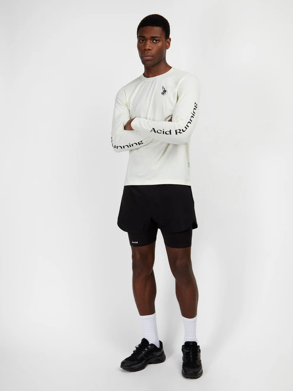Acid Running Long Sleeve T-shirt Bone White