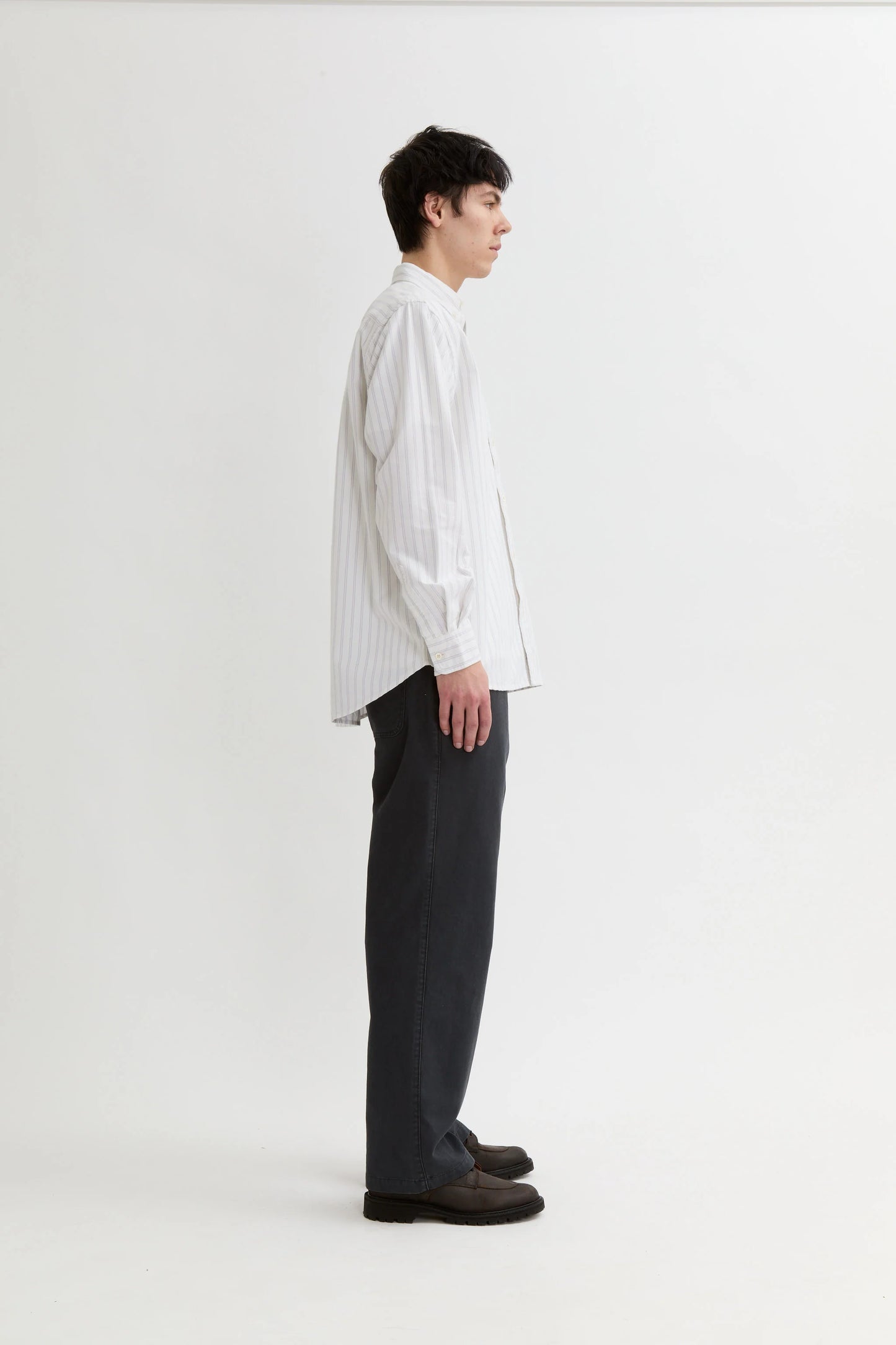 Adsum Premium Oxford Button Down Shirt White/Blue Stripe