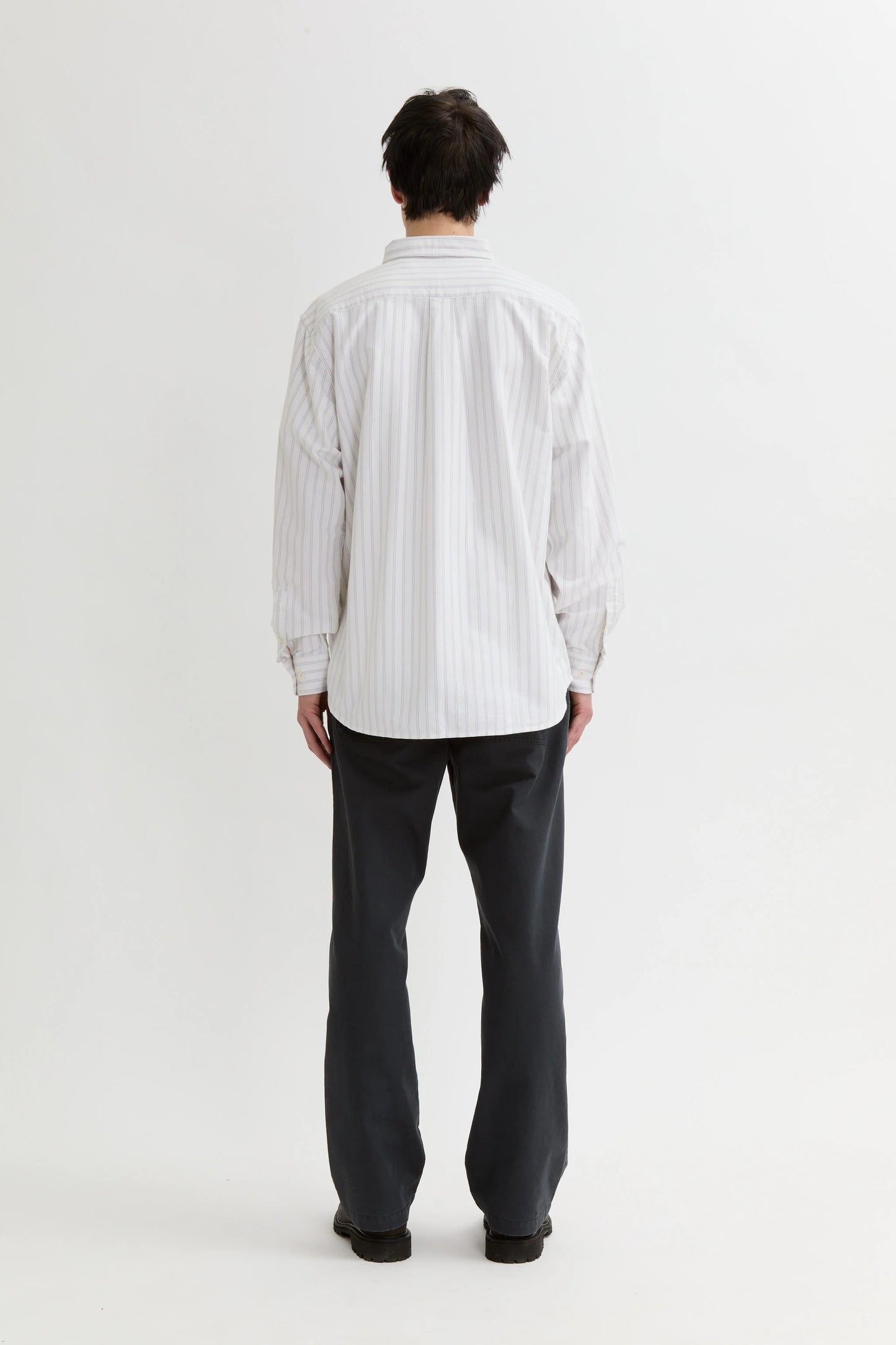 Adsum Premium Oxford Button Down Shirt White/Blue Stripe