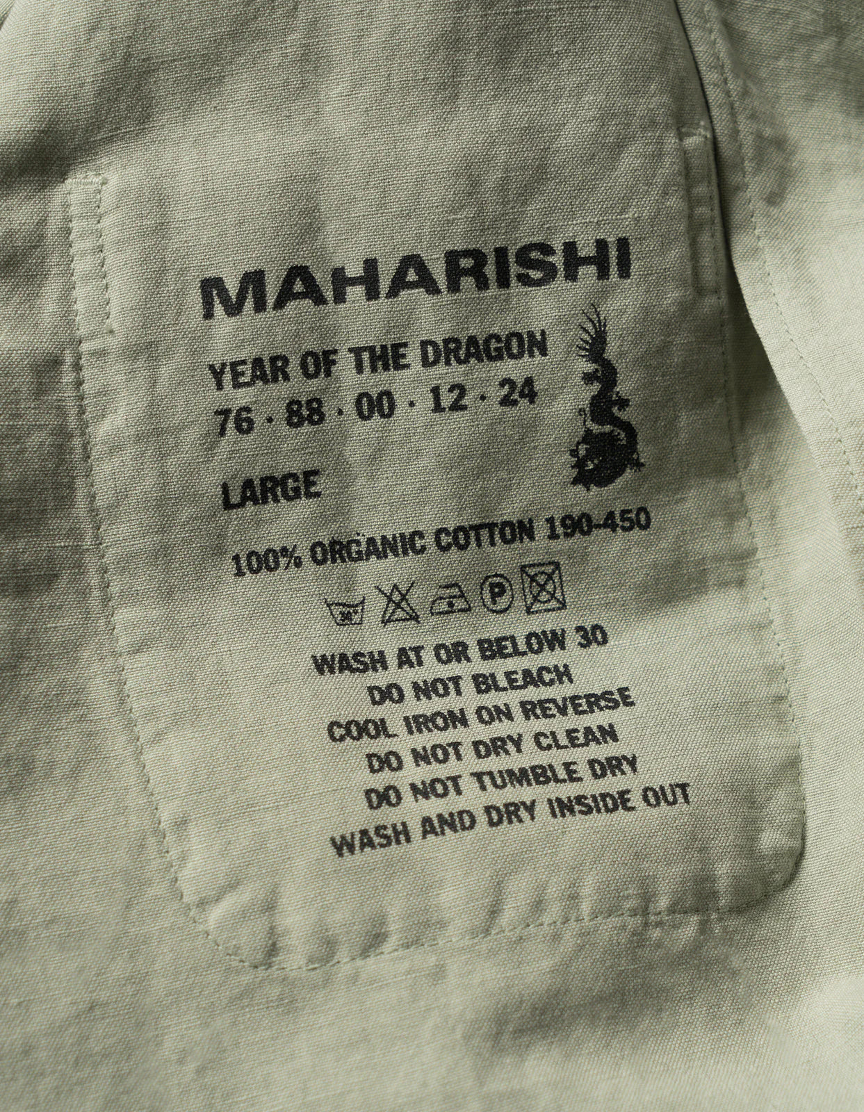 Maharishi Hemp Camp Collar Shirt Sage Green