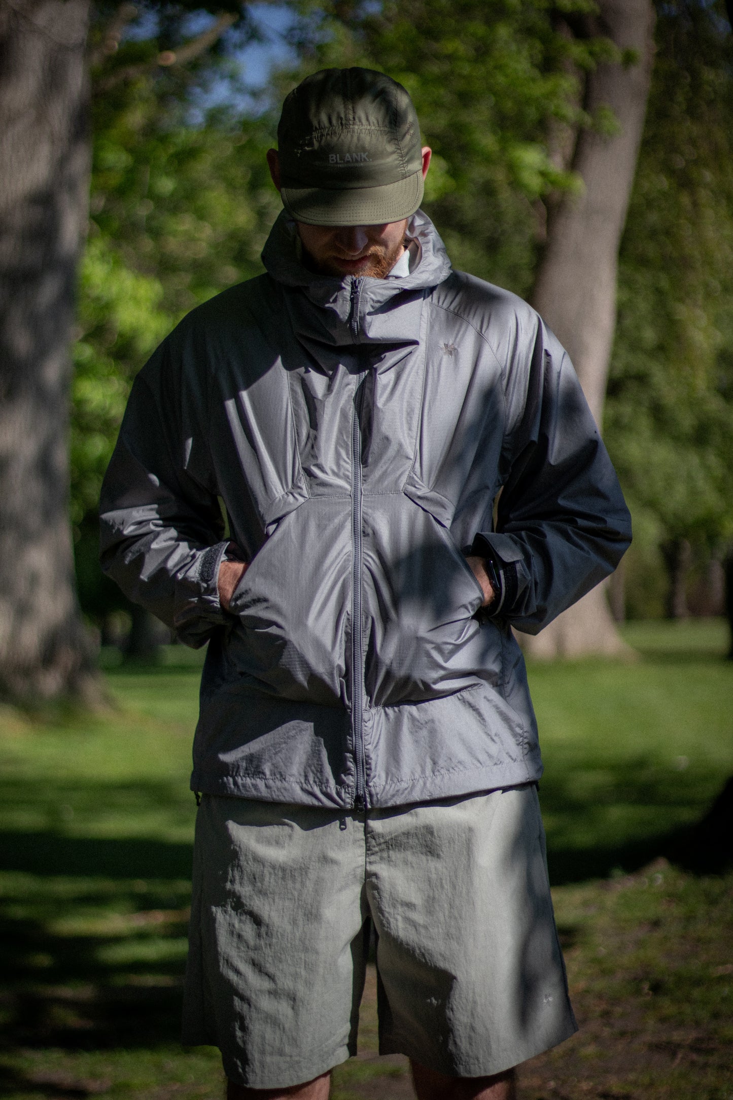 Goldwin Ripstop Hooded Jacket Grey