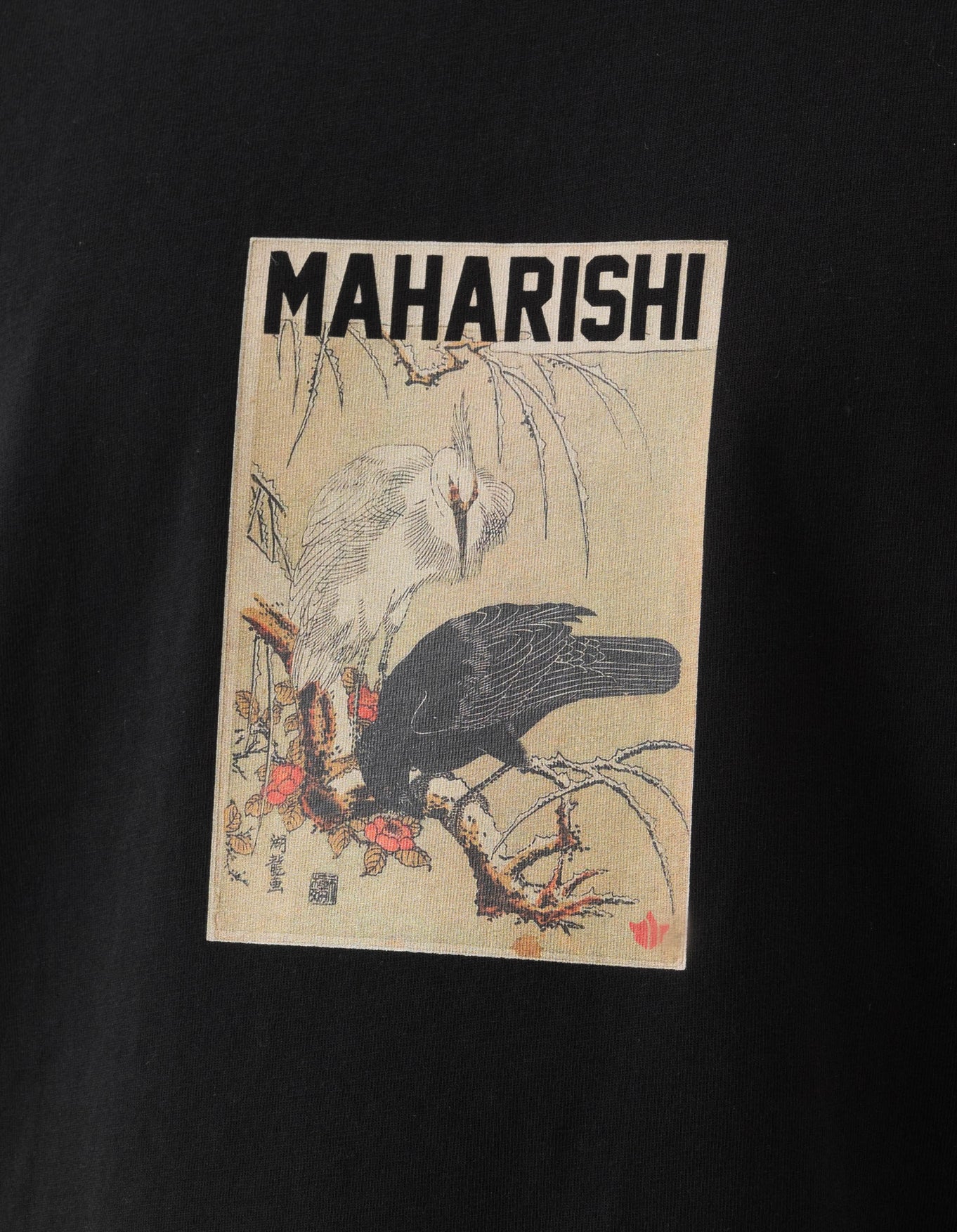 Maharishi Crow & Heron T-Shirt Black