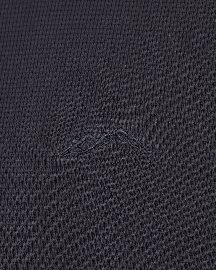 Mellow Clo Everyday Waffle Long Sleeve T-shirt Onyx Grey