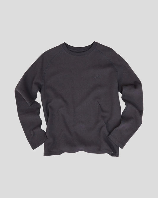 Mellow Clo Everyday Waffle Long Sleeve T-shirt Onyx Grey