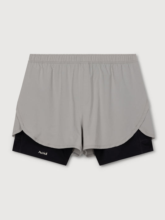 Acid Running 2-in-1 Shorts Ghost Grey