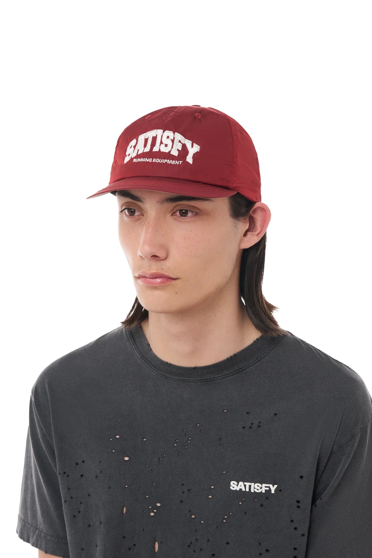 SATISFY FliteSilk 5 Panel Pinch Cap Burgundy Red