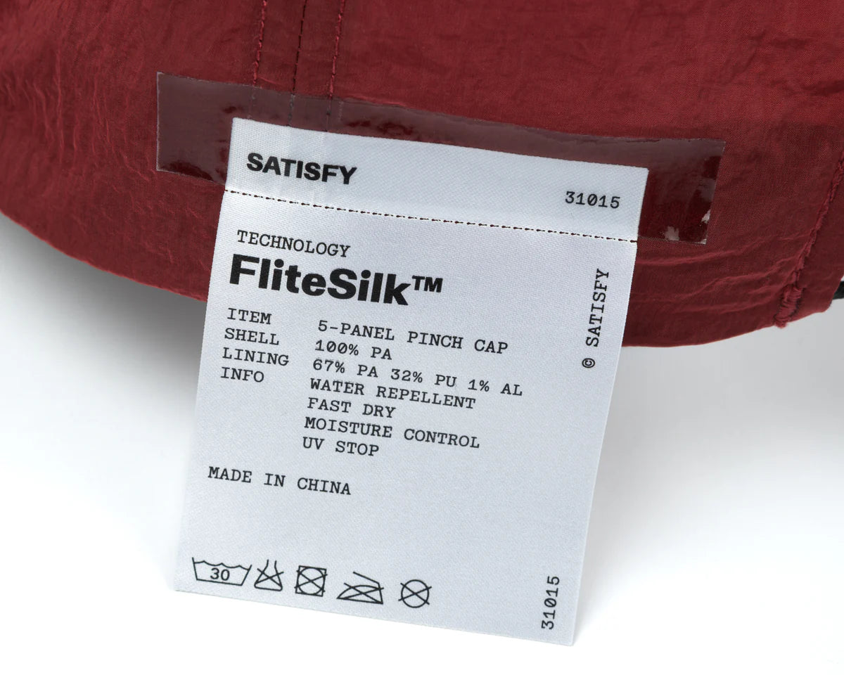SATISFY FliteSilk 5 Panel Pinch Cap Burgundy Red