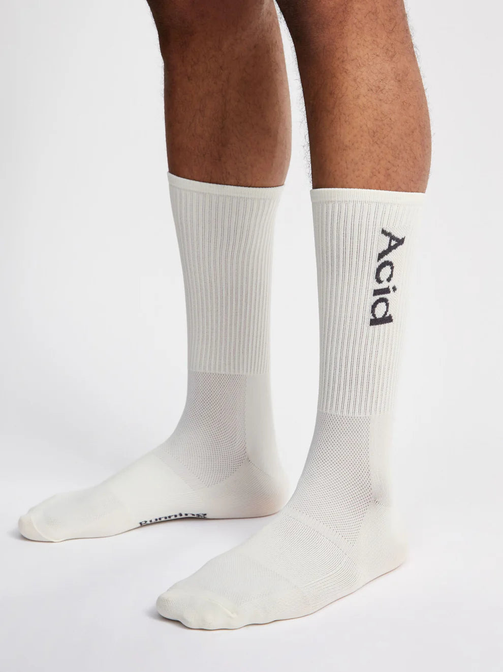 Acid Running Logo Socks Bone White