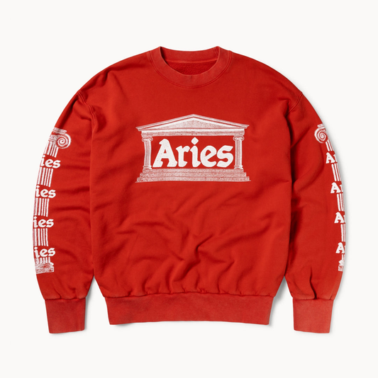 Aries Aged Ancient Column Sweat Red