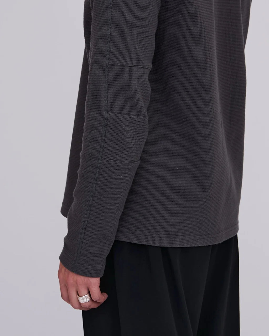 Mellow Clo Everyday Waffle Long Sleeve T-shirt Onyx Grey