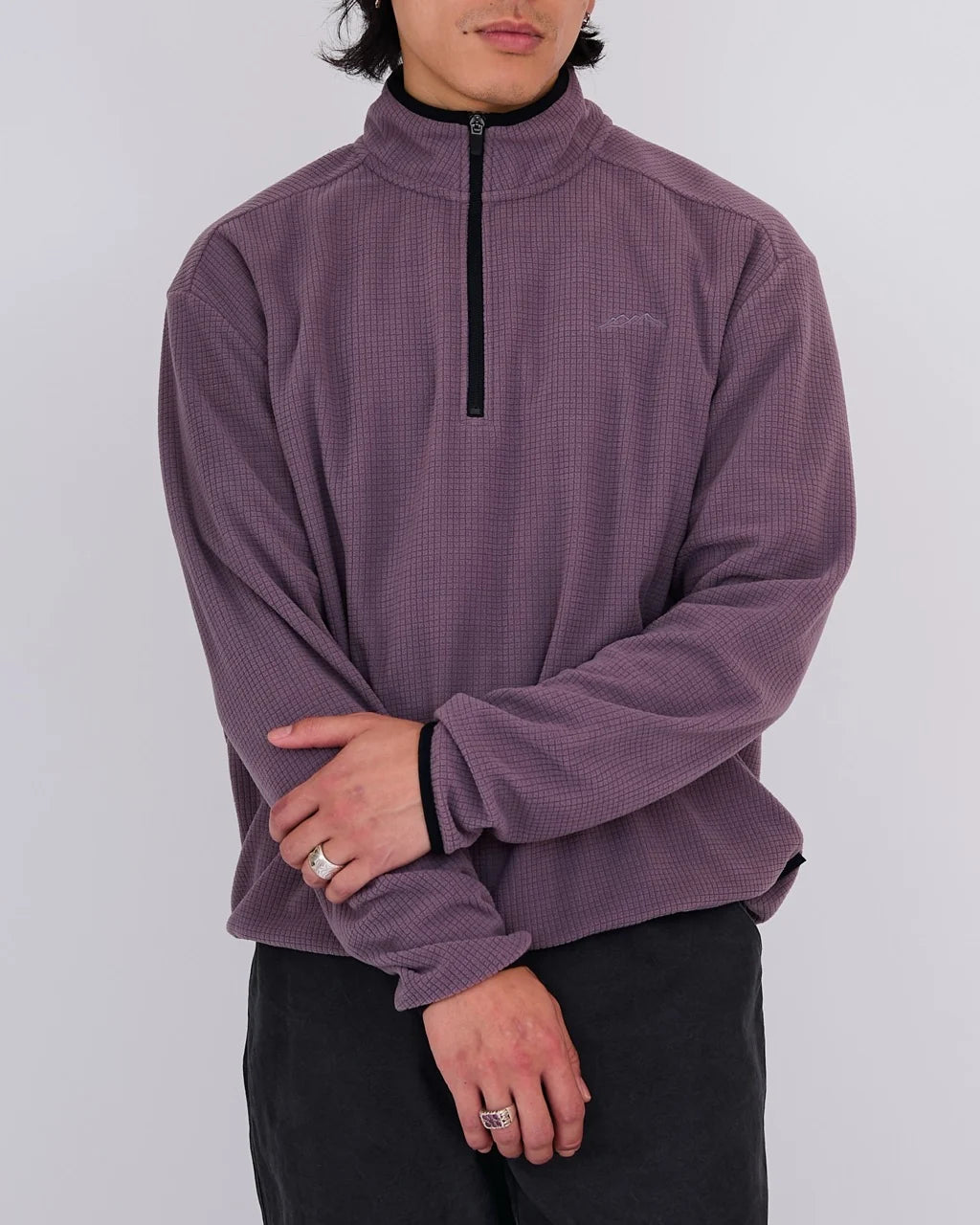 Mellow Clo Summit Half Zip Fleece Sweater Rich Plum