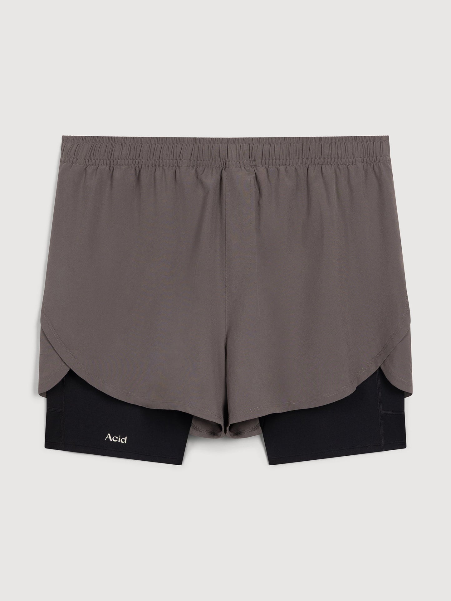 Acid Running 2-in-1 Shorts Shadow Taupe