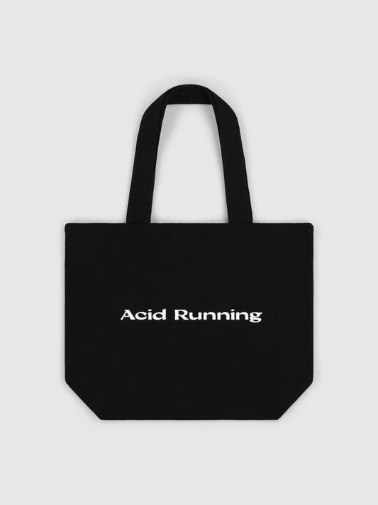 Acid Running Logo Canvas Tote Bag Black