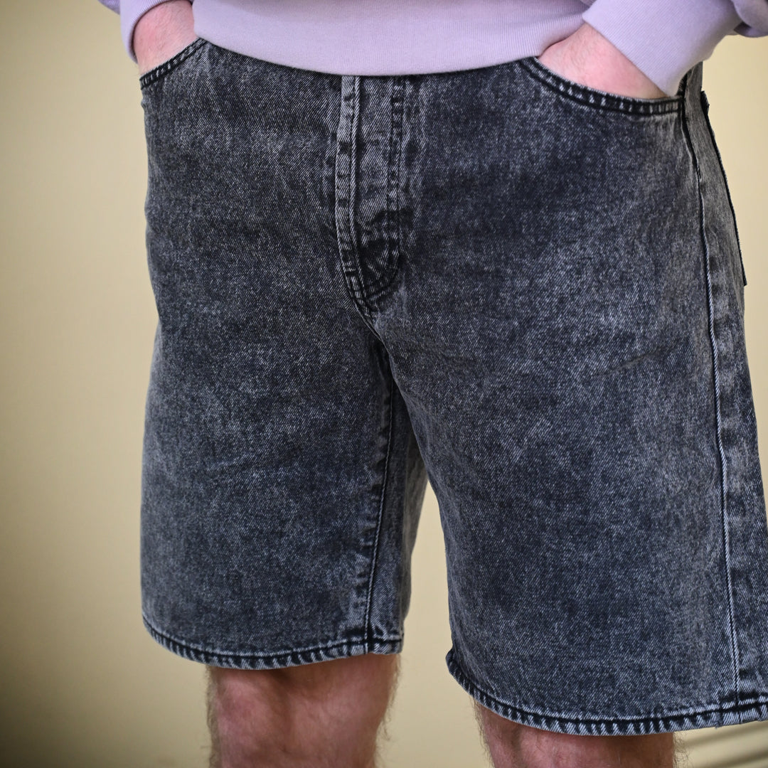 Aries Acid Wash Denim Short Black