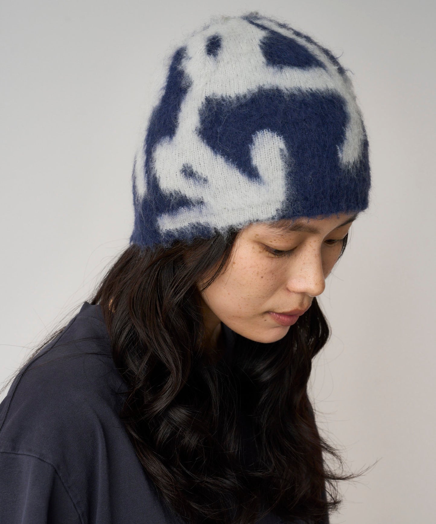 Gramicci Mohair Burly Runningman Beanie Midnight Navy