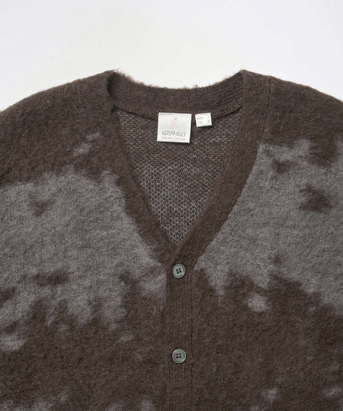 Gramicci Mohair Splatter Cardigan Slate Grey