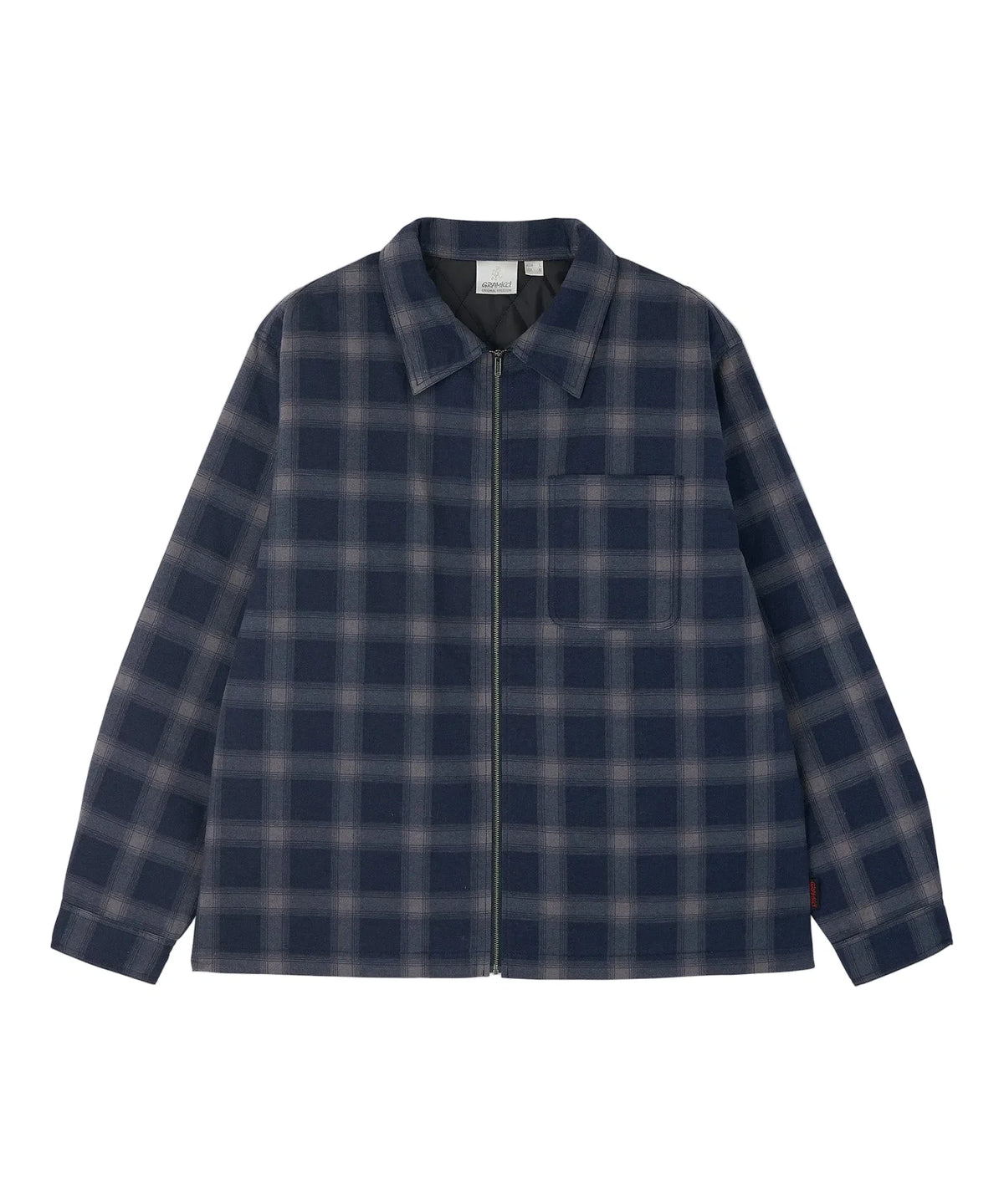Gramicci Zip-Up Insulated Flannel Shirt Navy/Shadow Plaid