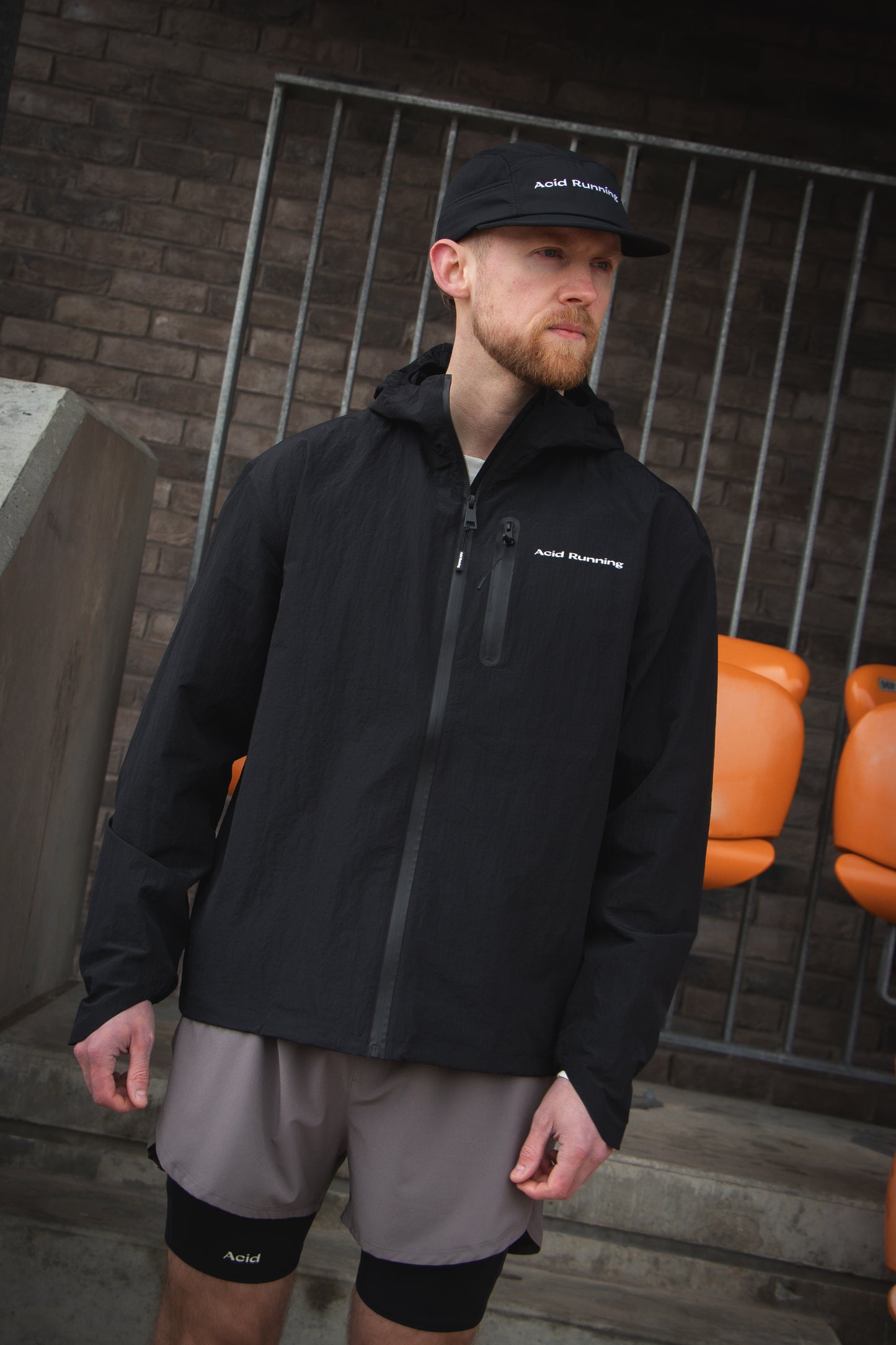 Acid Running Lightweight Running Jacket Black
