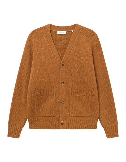 Les Deux Fleck Wool Cardigan Dark Ochre