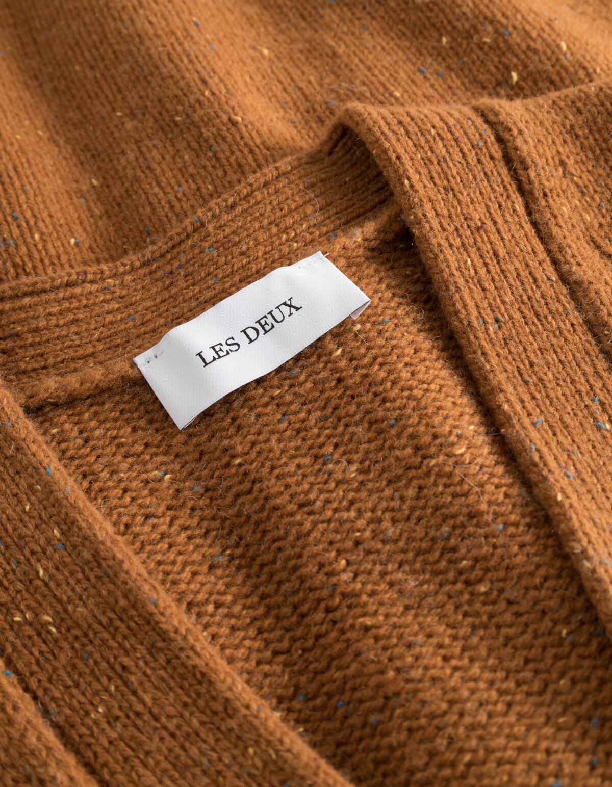 Les Deux Fleck Wool Cardigan Dark Ochre