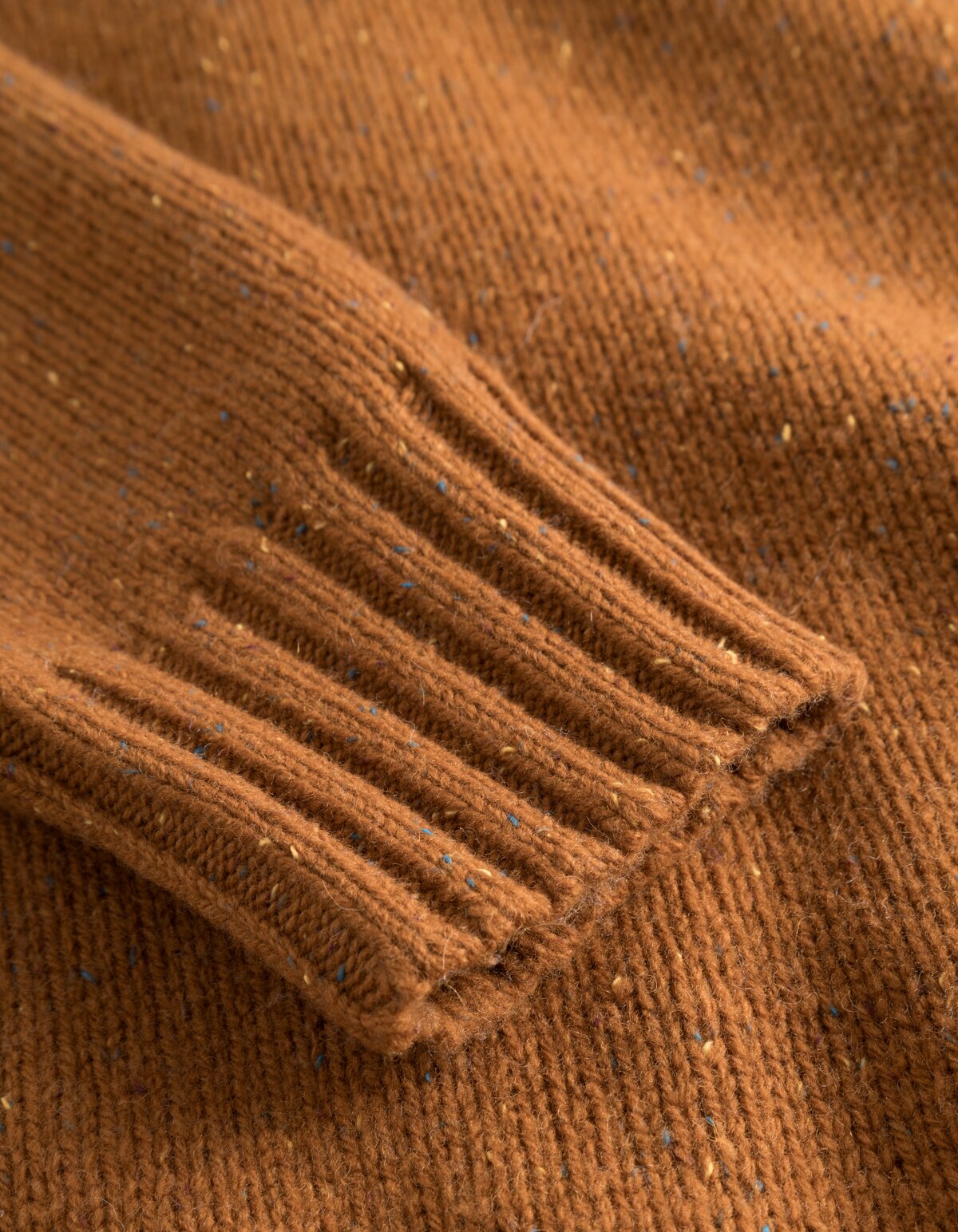 Les Deux Fleck Wool Cardigan Dark Ochre